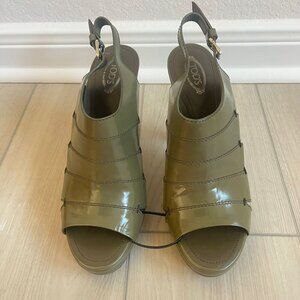 Tod's Olive Green Heeled Sandals